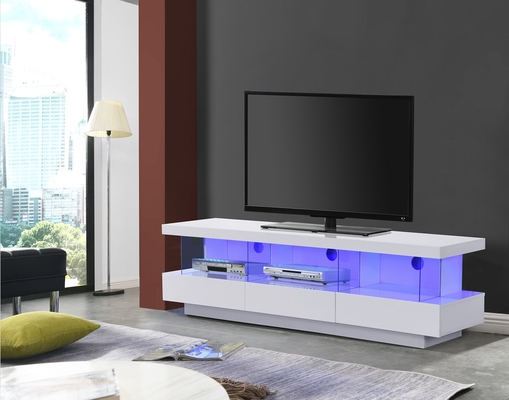 پنل چوبی اتاق نشیمن کنسول کابینت تلویزیون لاک سفید پایه تلویزیون