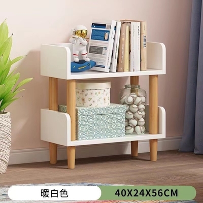 قفسه کتاب تخته خرده چوب مستقل OEM 2 قفسه چوبی برای اتاق خواب چندرنگ