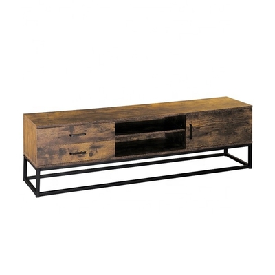 قاب فلزی کابینت کنسول تلویزیون مدیا 65 اینچ رترو چوب بلوط