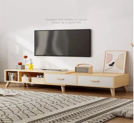 کابینت کنسول تلویزیون روکش قابل ارتقا کنسول مدیا بلند 3 کشو به سبک ساده