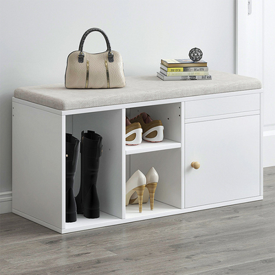 کابینت سازمان دهنده مبلمان قفسه کفش چوبی FSC با در و کوسن نرم