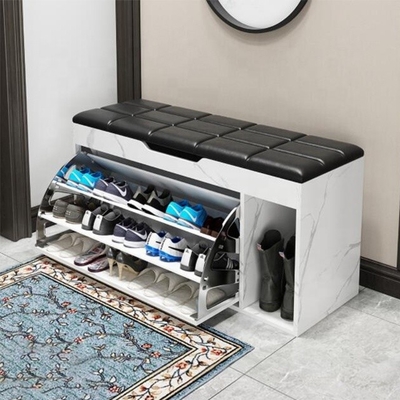 کابینت ورودی نیمکت چوبی کوچک مدرن با کوسن صندلی نرم