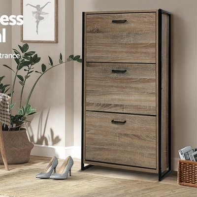 کابینت سازماندهی مبلمان قفسه کفش MDF چوبی 3 طبقه برای خانه