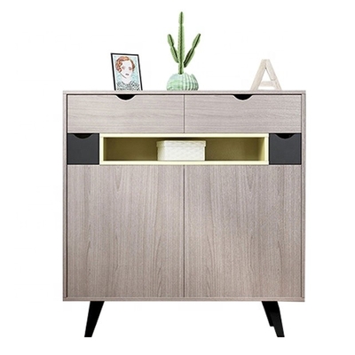 کابینت جاکفشی درب چوبی کابینت کفش بلند 4 طبقه 2 کشو
