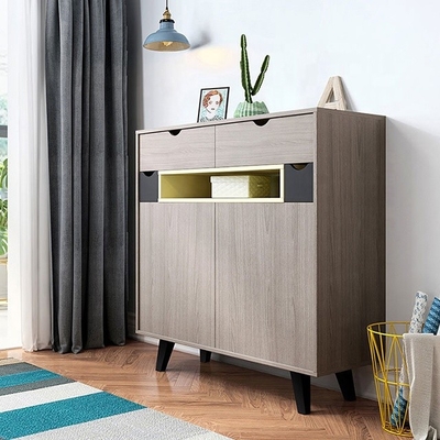 کابینت جاکفشی درب چوبی کابینت کفش بلند 4 طبقه 2 کشو