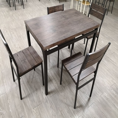 میز ناهار خوری خانه مشکی چوبی صندلی 4 نفره با فریم فلزی